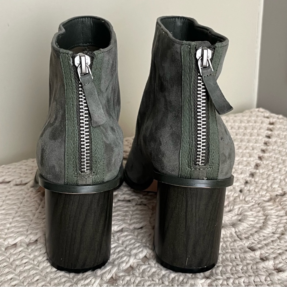 NWOT Splendid Magnolia Leather Zipper Bootie Ankle Boots Gray - Picture 5 of 8